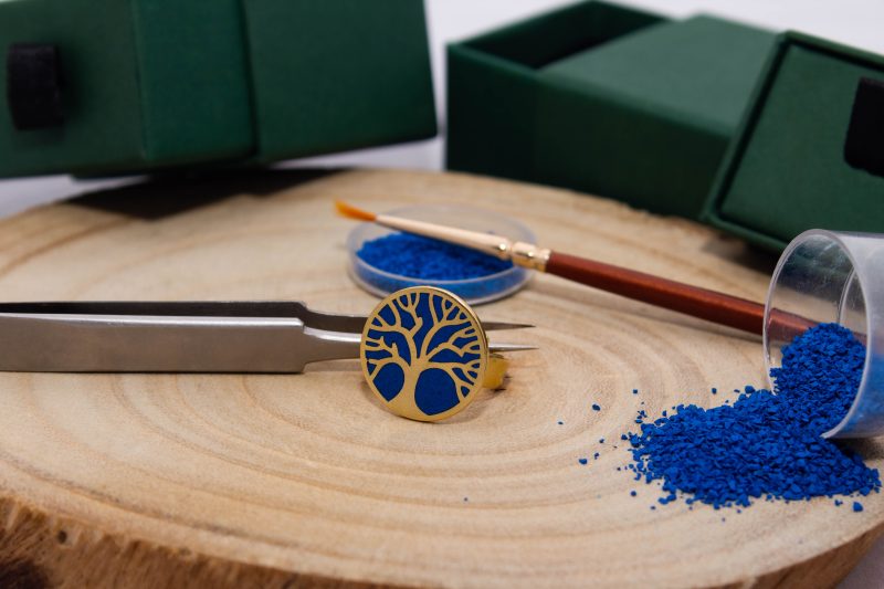 Brass Micro Mosaic Disc Ring - Image 4