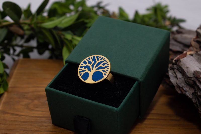 Brass Micro Mosaic Disc Ring - Image 5
