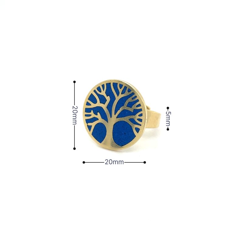 Brass Micro Mosaic Disc Ring - Image 3