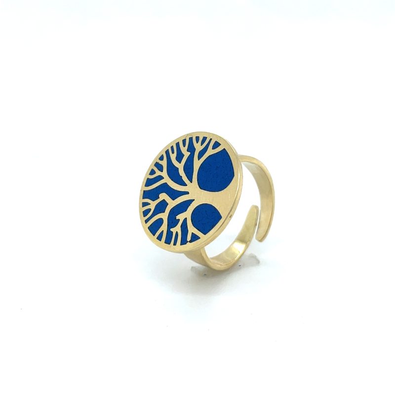 Brass Micro Mosaic Disc Ring - Image 2