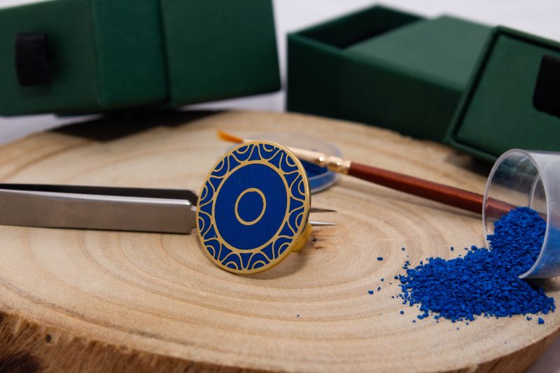 Brass Micro Mosaic Disc Ring - Image 4