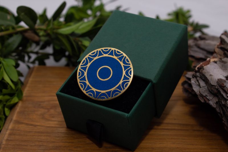 Brass Micro Mosaic Disc Ring - Image 5