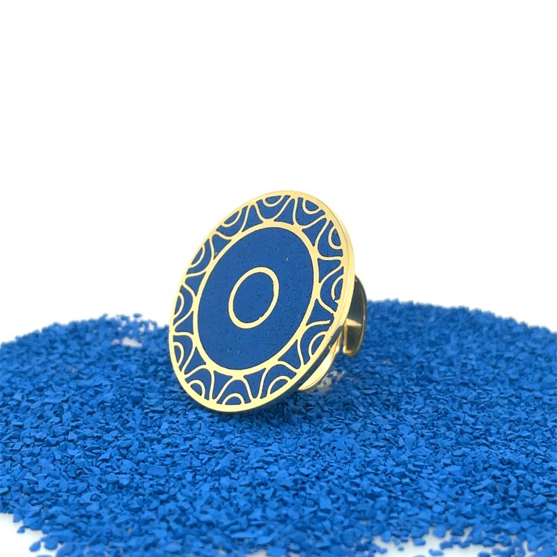 Brass Micro Mosaic Disc Ring