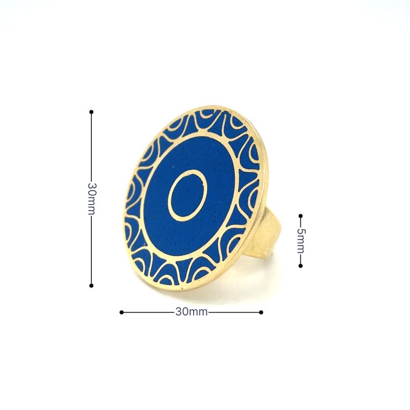 Brass Micro Mosaic Disc Ring - Image 3
