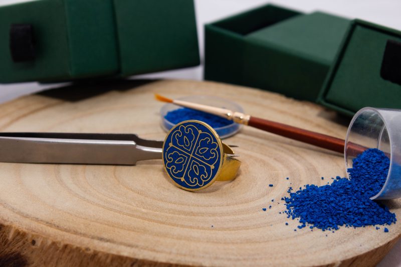 Brass Micro Mosaic Disc Ring - Image 4