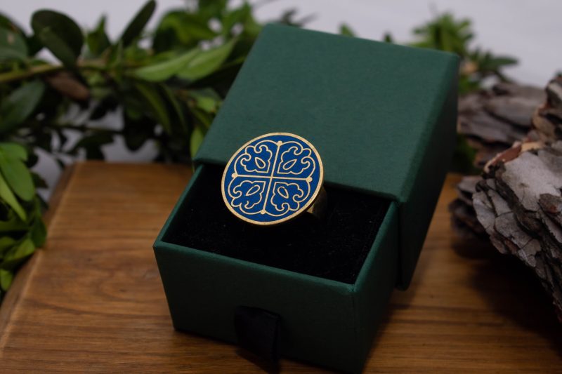 Brass Micro Mosaic Disc Ring - Image 5