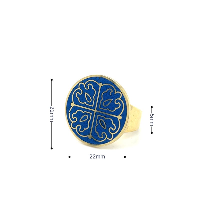 Brass Micro Mosaic Disc Ring - Image 3