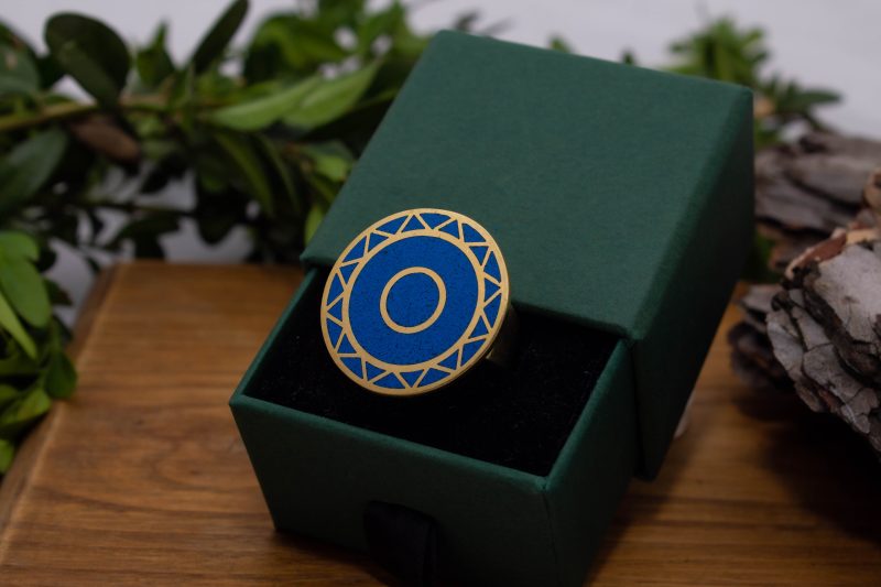 Brass Micro Mosaic Disc Ring - Image 5