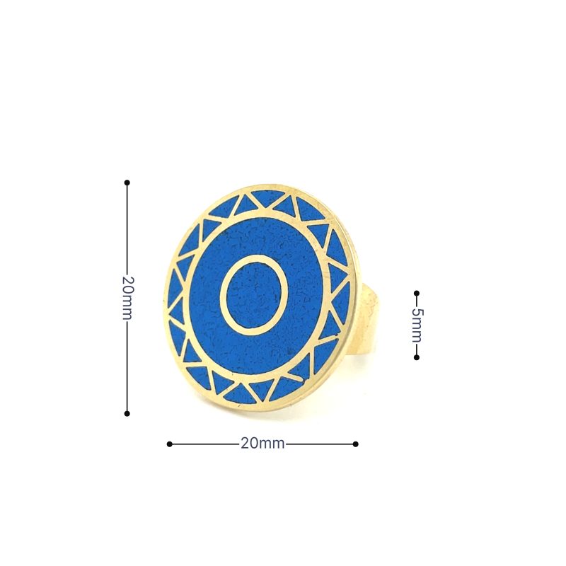 Brass Micro Mosaic Disc Ring - Image 3