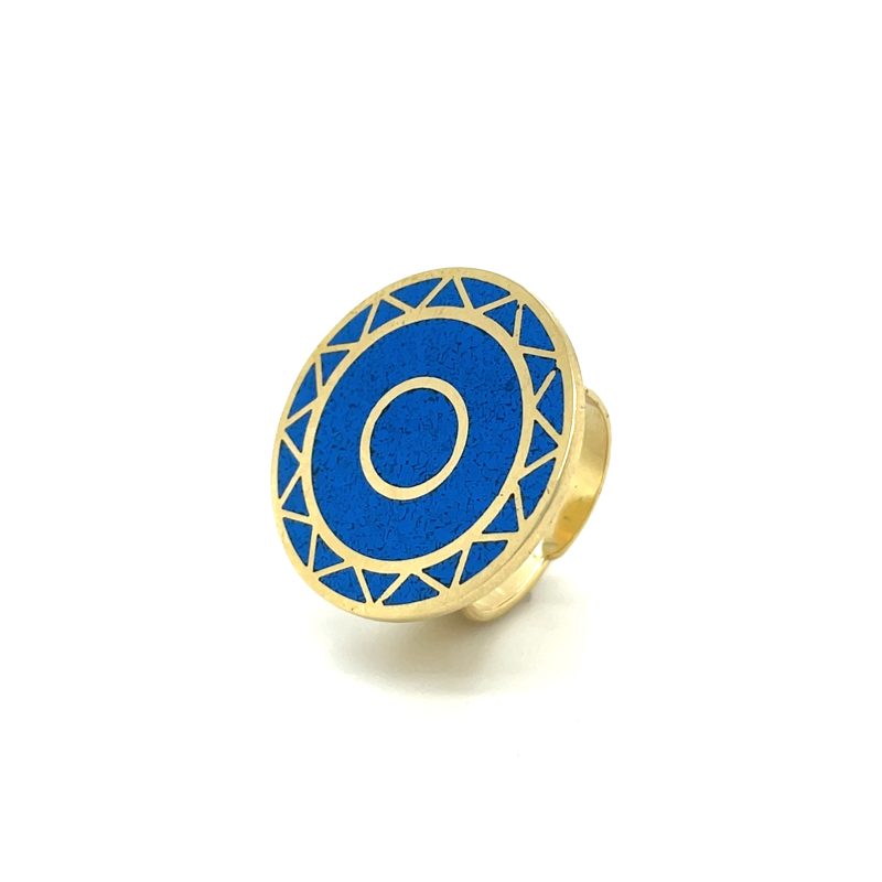 Brass Micro Mosaic Disc Ring - Image 2