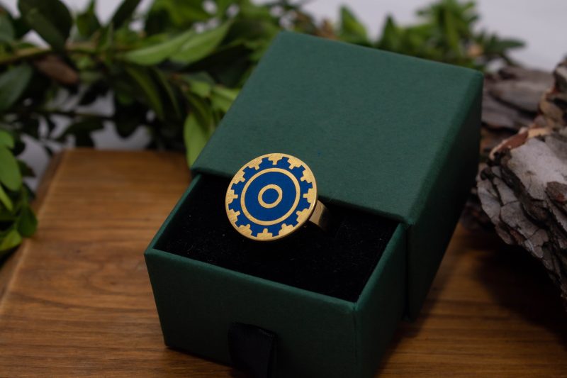 Brass Micro Mosaic Disc Ring - Image 5