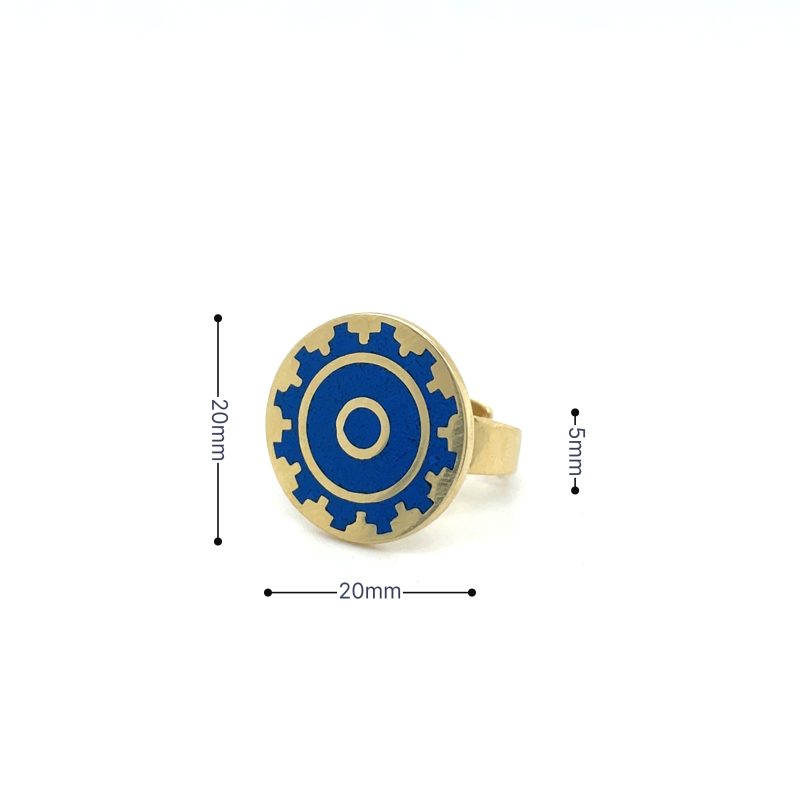 Brass Micro Mosaic Disc Ring - Image 3