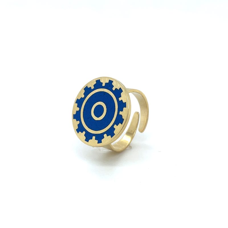 Brass Micro Mosaic Disc Ring - Image 2